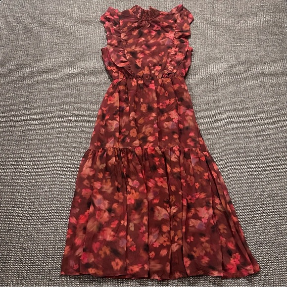 Steve Madden Burgundy Floral Dress - Picture 1 of 6